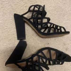 Express black block heel